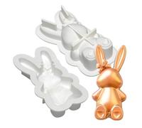 mostsom 3D Bow Bunny Silicone Candy Molds Silicone Molds for Hard Candy, Chocolate, Gummy Caramel, Ganache, Ice Cubes (Rabbit L_7x3.8x1.52inch)