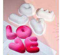 mostsom 4pcs Love Shape Nonstick Baking Molds, Silicone Muffin Pan BPA Free Easy Clean Candy & Chocolate Molds for Cakes, Mousse, Fondant Mould, French Desserts, Pastry (D_ LOVE)