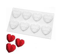 Mostsom 8 Grids Silicone Heart Shape Cake Baking Mould, Non-stick, Food Grade, Diamond Love Heart Shape Chocolate Mold