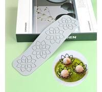 mostsom Cake Lace Embossing Mat Silicone Mold Lotus Flower Textured Fondant Impression Molds for DIY Cookies, Chocolate, Candies, Dessert Decor, Edible Baking Tools (E_ Lotus Flower)