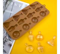 mostsom Chocolate Molds Silicone Mold Halloween Apothecary Potion Bottle for Ice Cube Jelly Crayon Gummy Cupcake Decoration (B_ 8.92x4.04x0.56 inch)