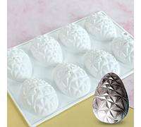 mostsom Easter Egg Shaped Silicone Cake Mold 8-Cavity Non-Stick Chocolate Cook Trays for DIY Candy Chocolate Jelly Fondant Making (Easter Egg F)