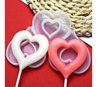 mostsom Hollow Out Love Heart Lollipop Silicone Mold Chocolate Candy Cake Mould Birthday Cake Decorating Tool Bake Accessory 2PCS (J_Love Heart)