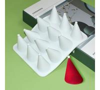 mostsom Mousse Mold, Cone-Shape Silicone Fondant Molds, Christmas Cap Chocolate Mould Reusable, Non-Stick, Flexible Dessert Pop Mold for Home Baking Cake Decorating (D_ Cap)