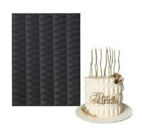 mostsom Silicone Lace Cake Mold Cube Pattern Fondant Impression Mat for Baking, Candy, Chocolate, Buttercream Decorating - Reusable Non-Stick Flexible Cake Decor Tool (A_ Cube Pattern)