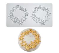 mostsom Silicone Lace Mold Embossing Cake Molds for Cupcake Decorating Fondant Impression Mat Sugar Craft Mould (B_ Snowflower Wreath)