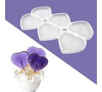 mostsom Silicone Lollipop Molds Chocolate And Candy Molds Cake Mold DIY Diamond Love Heart Shapes Cake Pastry 2PCS (D_ Diamond Love Heart)