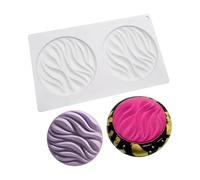 mostsom Silicone Molds Baking Mold for Mousse Cake, Silicone Mold for Chocolate, French Dessert Mold for Pastry Chocolate, Reusable Non-Stick Easy Release Baking Molds (D_ Round Wave)
