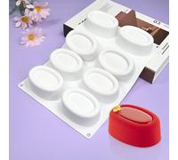 mostsom Silicone Molds Mousse Molds Silicone Chocolate Mold Silicon Oval Cake Moulds 3D Ellipse Shape Candy Truffle Baking Tray (C_ Big Oval)