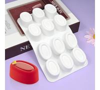 mostsom Silicone Molds Mousse Molds Silicone Oval Silicone 3D Baking Mousse Cake Mold Dessert Molds DIY Aromatherapy Candle Plaster Mould Handmade Soap Mold (D_ Small Oval)