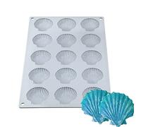 mostsom Silicone Sea Shell Mold Baking Mould Ice Cube Tray Shell Shape Silicone Mold for Chocolate, Soap, Candle, Fondant Birthday Cake Decoration and Jelly (Sea Shell J)