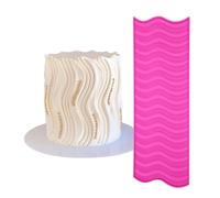 mostsom Wave Line Cake Lace Mold, Silicone Fondant Molds for Wedding Cake Decoration, Eraser Paste Cupcake Topper, Wood Grain Impression Mats, Clay Molds for Cake Decoration (E_ 3D Wave Line)