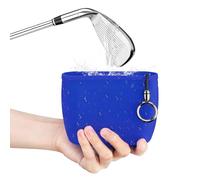 MOSTY Golf Club & Ball Cleaner Bag - Silicone Groove Cleaner with Detachable Clip, Easy-Clean Golf Washer, Essential Golf Bag Accessories (Blue)