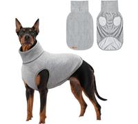 Mosucoirl Dog Sweaters Pet Pullover,Turtleneck Doggy Sweatshirt for Extra Large Dogs Thick Warm Dog Clothes Fleece Soft Winter Puppy Hoodies Outfit for Small Medium Large Dogs XS-4XL (Grey, M)