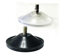 MoSundi 10 Pack Large Suction Cups with M6 Nut and Thumb Screw, 55mm PVC Pad Suckers for Smooth Surface Mounting, Clear and Black