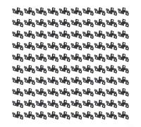 MoSundi 100 Pack Stainless Steel Composite Decking Clips, Black Fasteners for 7mm-10mm Boards, Secure Fixings with 3mm Gap for Garden Patio Deck Installation(7mm)