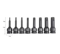 MoSundi 12 Inch Drive Torx Bit Socket Set, T40 T50 T55 T60 T70 T80, 8-Piece, Chrome Steel, with Storage Box