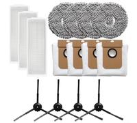 MoSundi 15 Pack Replacement Parts Kit for Conga 13090 Spin Revol Home For Conga 13090 Spin Revol Vacuum Includes 3 Filters 4 Mop Cloth 4 Dust Bag 4 Side Brush