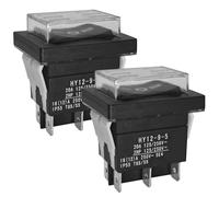 MoSundi 2Pcs 6-Pin 20A 125/250V 2HP Waterproof Rocker Switch with ON-OFF-ON Mode, IP55 Rated for HY12-9-5, Black