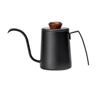 MoSundi 300ml Gooseneck Spout Stainless Steel Coffee Pour Over Kettle with Thermometer for Drip Coffee and Tea Brewing(Black)
