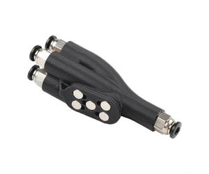 MoSundi 4-in-1 PTFE Adapter Tubing Connector Compatible with Bambu Lab P1P/PS/X1/X1C/X1E/A1/A1 Mini 3D Printers, ABS & Metal, Black/Silver