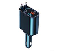 MoSundi 4-in-1 Retractable Car Charger 66W Fast Charge Starlight