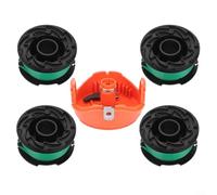 MoSundi 4-Pack Replacement, String Trimmer Spools with Cap, for BLACKDECKER GH3000 LST540 LST540B, 20ft 0.078in Automatic Feed Line