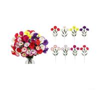 MoSundi 40 Pack Artificial Morning Glory Flowers UV Resistant Mixed Colours(Multi-color style A)