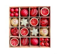 MoSundi 40PCS Vibrant Christmas Tree Balls Hanging Ornaments For Wedding And Holiday Decor Bring A Lively Touch To Your Celebrations(Red Gold)