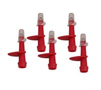 MoSundi 5 Pack Trekking Pole Tips, Steel & Plastic High Hardness Walking Tip Covers for Hiking Poles, Ski Poles, Red