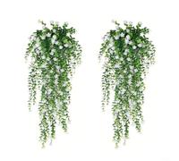 MoSundi 75cm Artificial Fake Hanging Eucalyptus Plants Vine, Plastic UV Resistant Greenery, for Home Garden Indoor Outdoor Party(Purple)