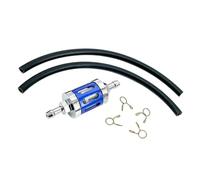 MoSundi Aluminum Alloy Oil Filter 8mm for Motocross ATV Kart, Reusable Fuel Filter with 20cm Oil Pipe, Easy Installation, Silver/Gold/Red/Blue/Green/Black