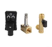 MoSundi Automatic Electronic Drain Valve, 1/2" Brass and Black Copper Solenoid Valve for Air Dryers & Separators(AC220V)