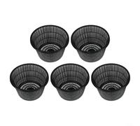 MoSundi Black Plastic Net Pots for Plants 8.3 Inch, 5-Pack Mesh Baskets for Hydroponics System, Pond Water Gardens and Outdoor Nursery