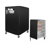 MoSundi Bread Rack Cover with Zipper,for 10 Tier Sheet Pan Racks, Heavy Duty 210D Ox, Dust Protector with Vents and Clear Window, Black 23x28x64 Inch(420D:23 * 28 * 32)