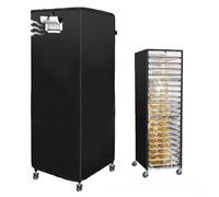 MoSundi Bread Rack Cover with Zipper,for 10 Tier Sheet Pan Racks, Heavy Duty 210D Ox, Dust Protector with Vents and Clear Window, Black 23x28x64 Inch(210D:23 * 28 * 64)
