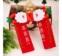 MoSundi Christmas Door Handle Covers Santa Snowman Reindeer Fabric Holiday Decor