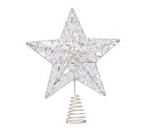 MoSundi Christmas Tree Star Decoration, 25 x 28 cm, Iron Top for Holiday Home Decorations, Illuminated and Non-Illuminated Options (Battery Powered, 2 AA Batteries Not Included)