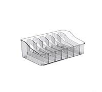 MoSundi Clear Spice Rack Box with Adjustable Sections Easy Clean Kitchen Storage Organizer Green 22x14x7cm(Gray)