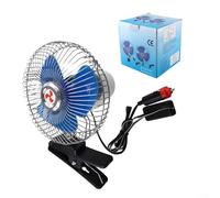 MoSundi Clip On Fan, Strong Wind Metal Car Fan With Shaking Head And 2 Speed Wind Speed Adjustment For 12V And 24V Trucks(8-inch 12V)