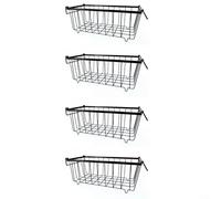 MoSundi Deep Stackable Metal Wire Storage Baskets, 3-Pack Freezer Organizer Bins with Side Handles, Ventilated Food Container,for Home Kitchen, Black, 15.75x7.87x8.66 Inches(3-tiered white)