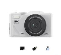 MoSundi Digital Camera, 3Inch Screen WIFI For Beginners 64MP UHD 4K Resolution Featuring 18X Digital Zoom Continuous And Face Capture Functions(White 32G)