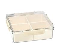 MoSundi Divided Serving Tray with 45 Compartments for Candy, Nuts, Cookies and Fruit, ABS Material, Portable Lid, White
