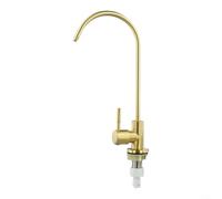 MoSundi Drinking Water Filter Kitchen Tap, Stainless Steel Single Handle Direct Drinking Water Tap Under Sink Filter System Purifier Cold Spout(Gold)