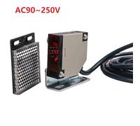 MoSundi E3JK-R4M1 Reflector Photoelectric Sensor Switch, for 4m Detection Distance, 12-24VDC/90-250VAC, Relay Output, Mirror Reflection Type, for Industrial Automation & Garage Doors