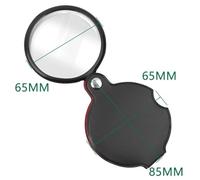 MoSundi Folding Leather Magnifier 60mm High Magnification for Compact | 60mm Leather Pocket Magnifier Foldable High Power Lens Reading Black