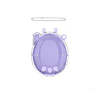 MoSundi for Tamagotchi Connection Case Clear Protective Shell with Lanyard - for Impact Resistant PC Housing for Digital Pet Console - for Slim Fit 5.3x3.2cm Design(Purple (C87))