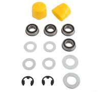 MoSundi Front Wheel Bushing to Bearing Conversion Kit, for Craftsman Mower, Metal Rubber Upgrade with 19mm ID, Replaces 9040 532009040 121748x(yellow)