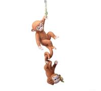 MoSundi Garden Resin Monkey Ornament for Patio, Balcony, Rockery and Courtyard, Playful Climbing Animal Design Outdoor Decorative Hanging
