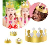 MoSundi Gold Paper King Crown Party Hats 20 Pcs 4 Styles Adjustable Reusable for Kids and Adults Birthday Wedding Coronation Celebration